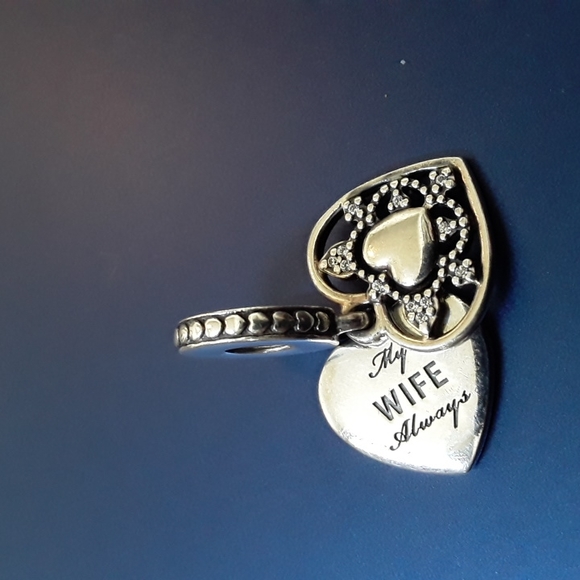 Pandora My Wife Always Heart Dangle Charm - Picture 5 of 9